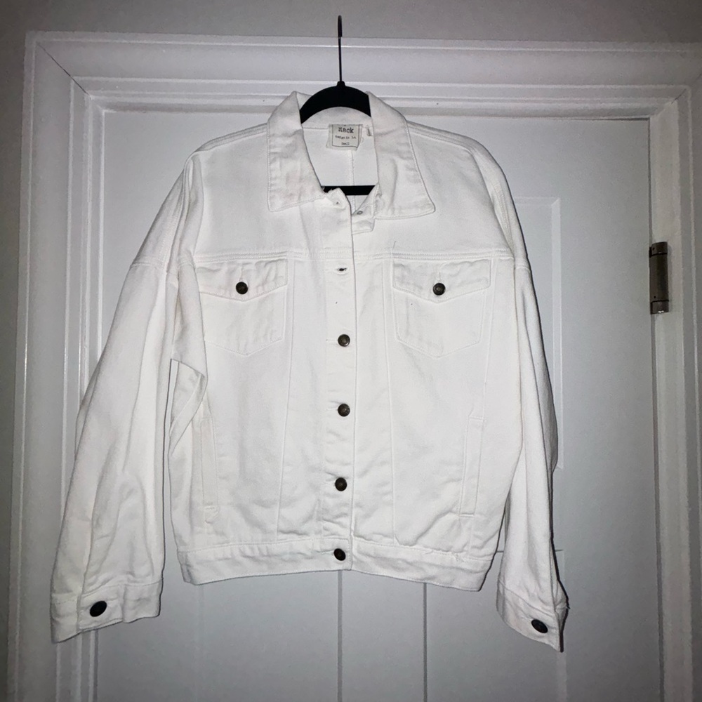 Style Rack White Denim Jean Jacket Classic Design